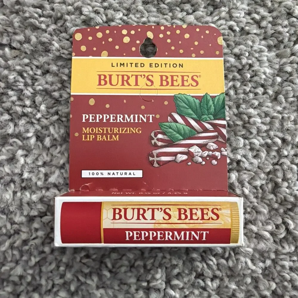 Burt's Bees Peppermint Lip Balm Blister Holiday NEW